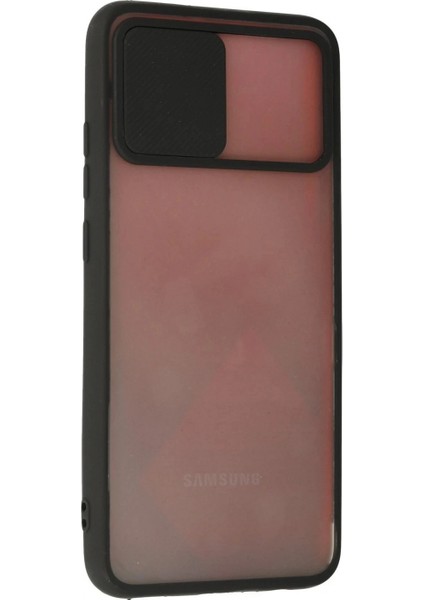 Samsung Galaxy A02S Kılıf Palm Buzlu Kamera Sürgülü Silikon - Siyah modelleri