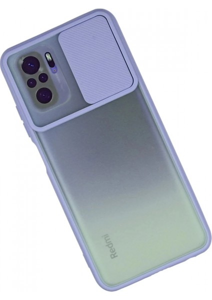 Xiaomi Redmi Note 10 Kılıf Palm Buzlu Kamera Sürgülü Silikon - Lila fiyatları