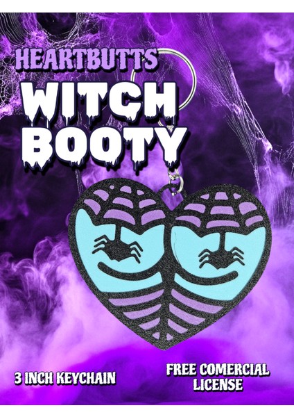 Kalp Popo Cadı Ganimet Cadılar Bayramı Anahtarlık