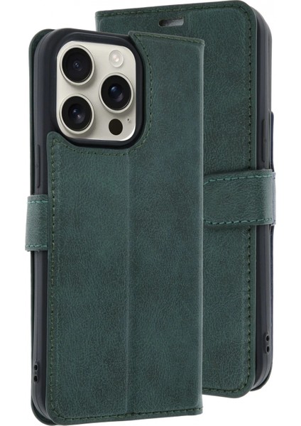 iPhone 15 Pro Max Kılıf Trend S Plus Kapaklı Kılıf - Koyu Yeşil modelleri