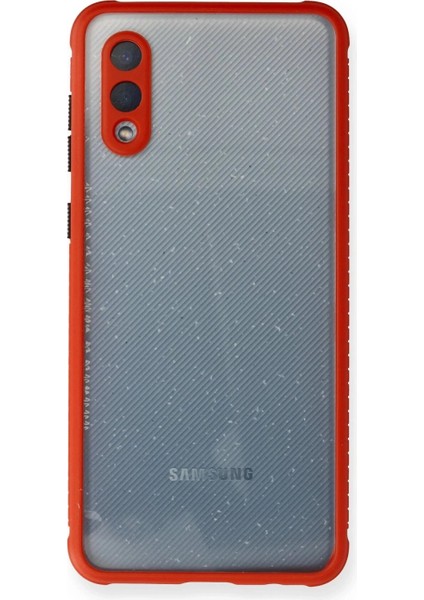 Samsung Galaxy A02 Kılıf Miami Şeffaf Silikon - Kırmızı