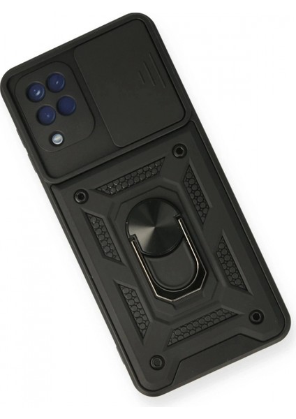 Samsung Galaxy A12 Kılıf Pars Lens Yüzüklü Silikon - Siyah modelleri