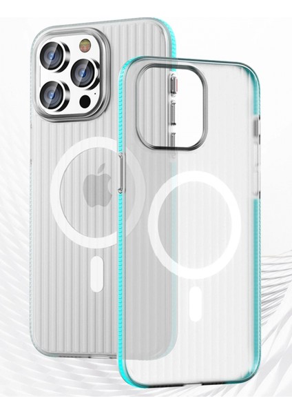 iPhone 14 Pro Max Line Magsafe Kapak - Mavi modelleri