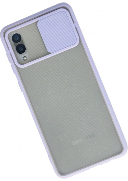 Samsung Galaxy A02 Kılıf Palm Buzlu Kamera Sürgülü Silikon - Lila fiyatları