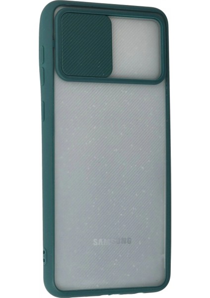 Samsung Galaxy A02 Kılıf Palm Buzlu Kamera Sürgülü Silikon - Yeşil modelleri