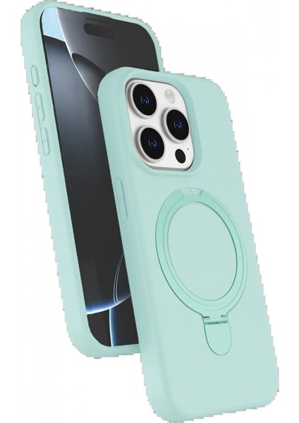 Apple iPhone 15 Pro Max Regal Magsafe Standlı Kapak - Su Yeşili
