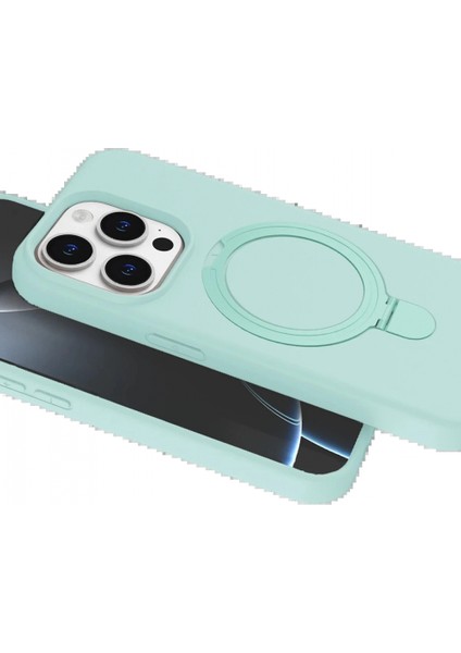 Apple iPhone 15 Pro Max Regal Magsafe Standlı Kapak - Su Yeşili fırsatları