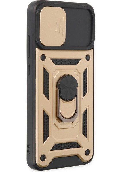 Samsung Galaxy A03 Kılıf Pars Lens Yüzüklü Silikon - Gold fiyatları