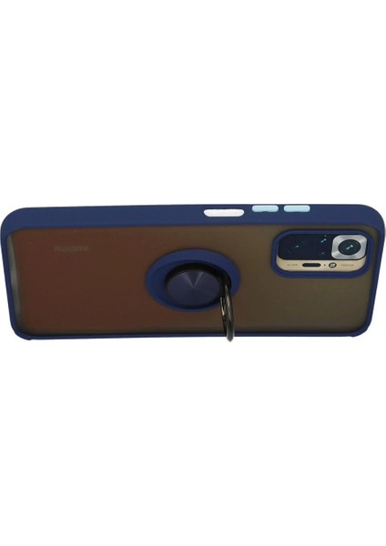 Xiaomi Redmi Note 10 Kılıf Montreal Yüzüklü Silikon Kapak - Lacivert modelleri