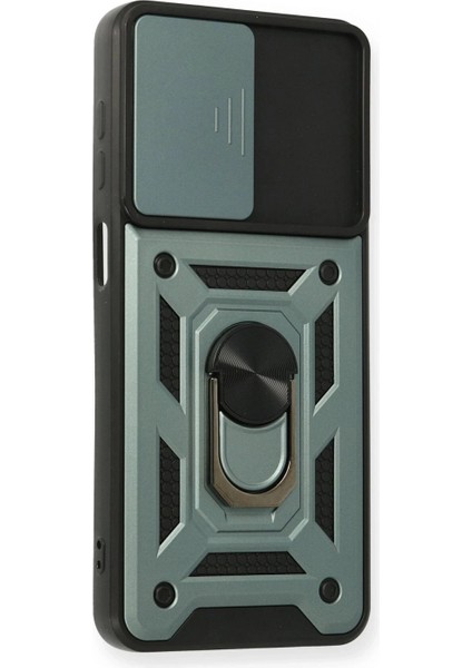 Samsung Galaxy A12 Kılıf Pars Lens Yüzüklü Silikon - Yeşil fiyatları