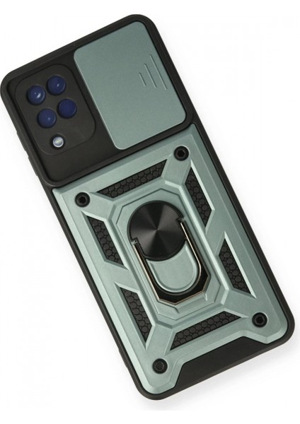 Samsung Galaxy A12 Kılıf Pars Lens Yüzüklü Silikon - Yeşil modelleri