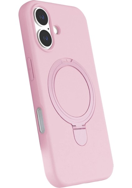 Apple Iphone 16 Regal Magsafe Standlı Kapak - Açık Pembe modelleri