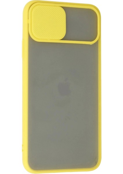 iPhone 11 Pro Kılıf Palm Buzlu Kamera Sürgülü Silikon - Sarı modelleri