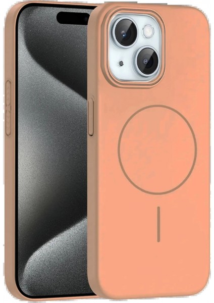 iPhone 15 Plus Broş Magsafe Kapak - Çöl Titanyum