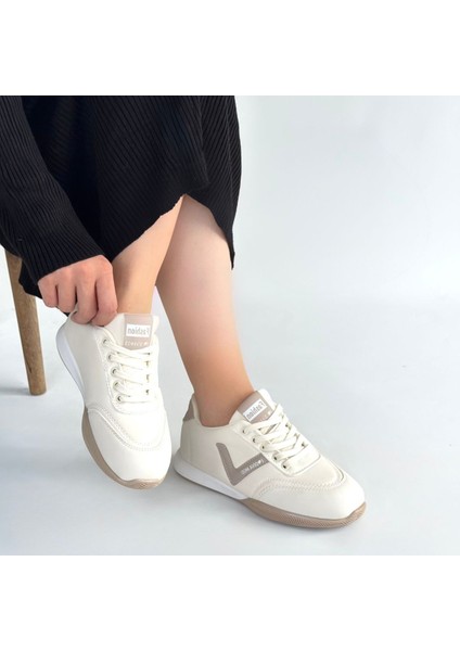 Jowen Bej Cilt Vizon Detaylı Bağcıklı Spor Ayakkabı - Lisinya fırsatları