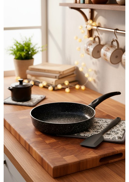 Carolin 2 Parça Grill Tava Seti Siyah ( 28CM -28 Cm)