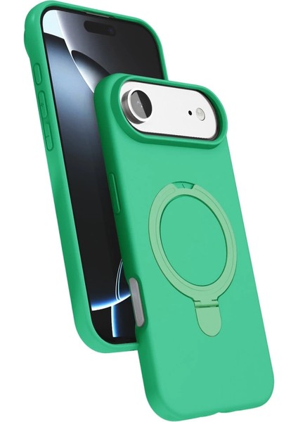Apple Iphone 17 Air Regal Magsafe Standlı Kapak - Yeşil