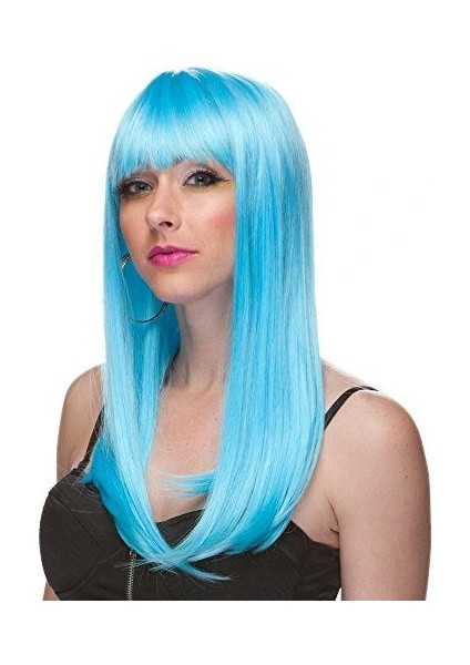 Buğz Turkuaz Mavi Parti Peruğu