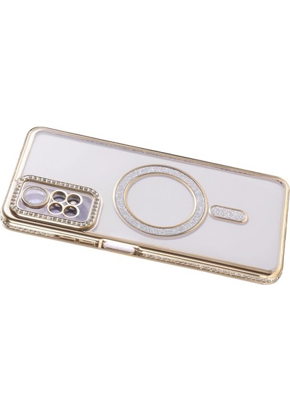 Xiaomi Redmi Note 12 Pro 4g Joke Simli Magneticsafe Kılıf - Gold fırsatları