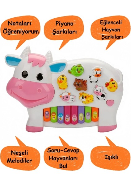 Türkçe Konuşan Çiftlik Hayvan Sesli Müzikli Eğitici Pilli Piyano Rengarenk Işıklı Soru Cevaplı fiyatları