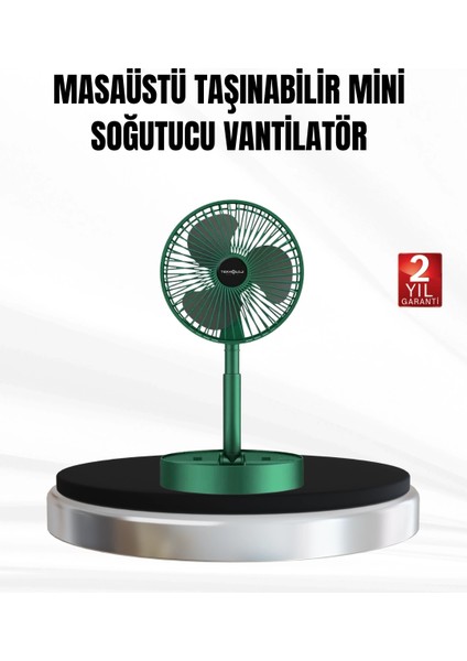 Buğz Şarjlı Mini Fan Katlanabilir 3 Hız Ayarlı Taşınabilir Tasarımlı