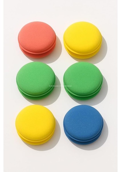 8 Parça Makaron Model Araba Cila Süngeri Seti 9.5 cm Çaplı Polisaj Pedi Çizik Giderici Parlatıcı Yıkanabilir Süngerler