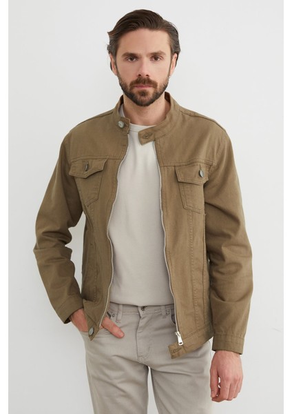 Fermuarlı Cepli Hakim Yaka Kot Ceket modelleri