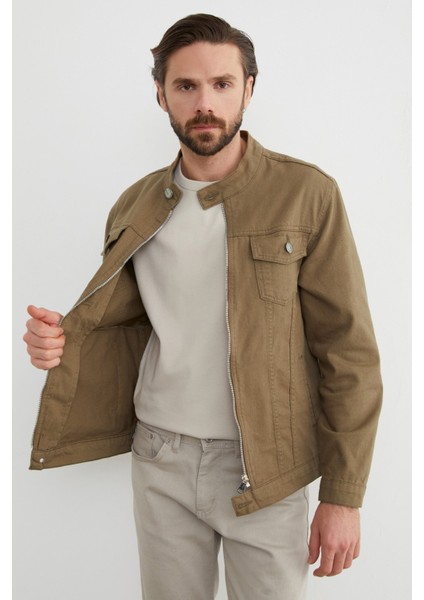 Fermuarlı Cepli Hakim Yaka Kot Ceket fırsatları