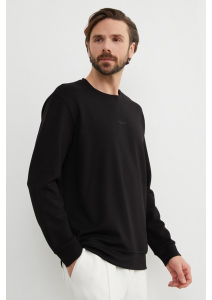 Basic Bisiklet Yaka Modal Kumaş Sweatshirt
