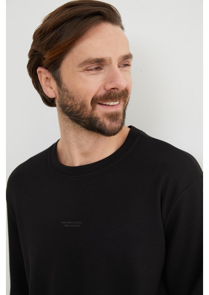 Basic Bisiklet Yaka Modal Kumaş Sweatshirt indirimleri