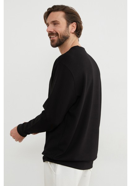 Basic Bisiklet Yaka Modal Kumaş Sweatshirt