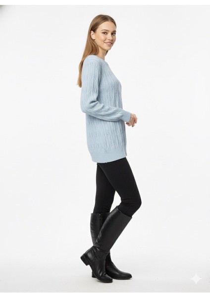 Kadın Saç Örgü Desenli Triko Kazak 5354 fiyatları