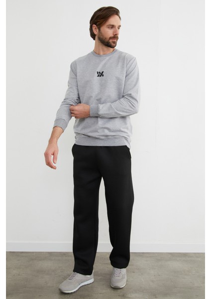 Kabartma Baskılı Bisiklet Yaka Sweatshirt fırsatları