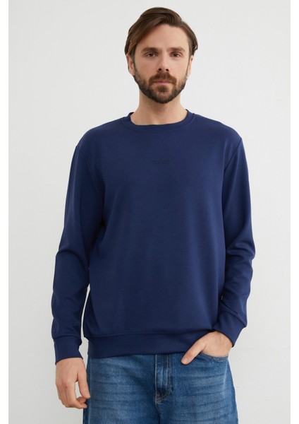 Basic Bisiklet Yaka Modal Kumaş Sweatshirt