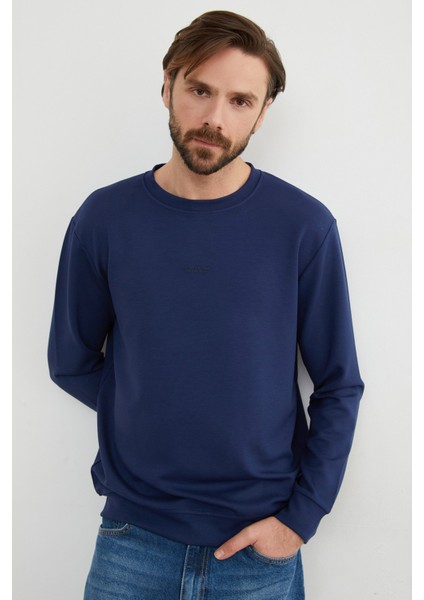 Basic Bisiklet Yaka Modal Kumaş Sweatshirt