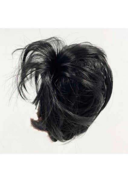 Siyah Renk Düz Model Hazır Telli Saç Şeklinde Peruk Postiş Toka fiyatları