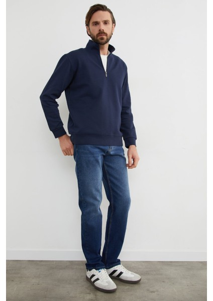 Fitilli Yarım Fermuarlı Sweatshirt modelleri