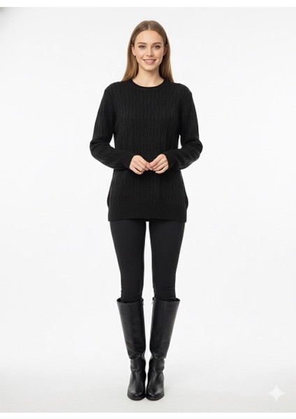 Kadın Saç Örgü Desenli Triko Kazak 5354 fiyatları