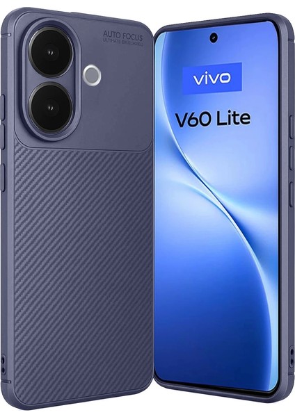Vivo V60 Lite Auto Focus Karbon Kapak - Lacivert