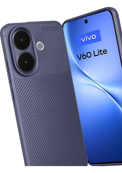 Vivo V60 Lite Auto Focus Karbon Kapak - Lacivert modelleri
