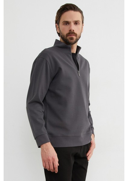 Fitilli Yarım Fermuarlı Sweatshirt modelleri