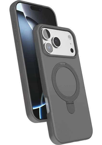 Apple Iphone 17 Pro Regal Magsafe Standlı Kapak - Titan Gri