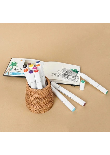 Buğz 12 Parça Çift Taraflı Marker Boya Kalemi