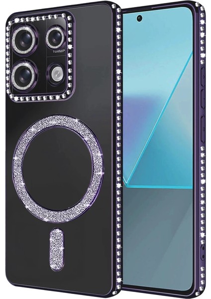 Xiaomi Redmi 13C Joke Simli Magneticsafe Kılıf - Derin Mor