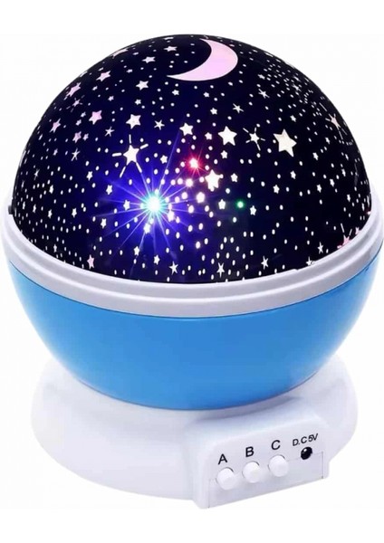 Renkli Yıldızlı Gökyüzü Projeksiyon Gece Lambası Pilli ve USB Kablolu fırsatları