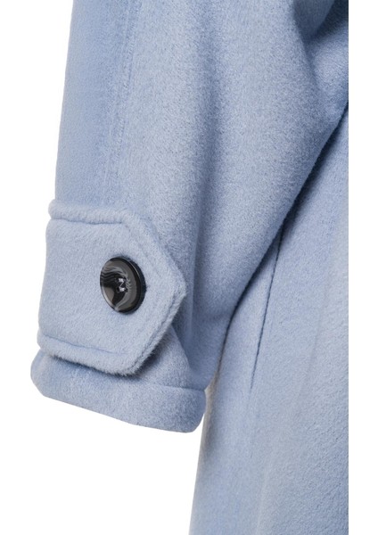 Mirelle Dik Yaka Kaşe Kaban Açık Mavi modelleri