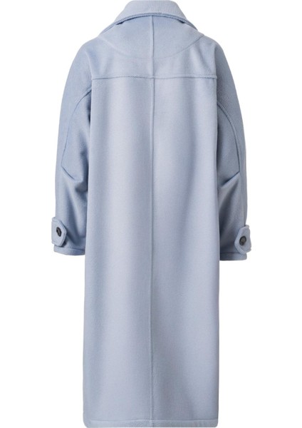 Mirelle Dik Yaka Kaşe Kaban Açık Mavi fırsatları