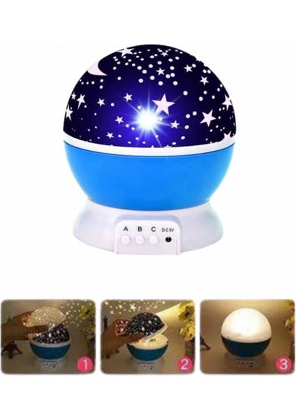 Yıldızlı Gece Lambası Mor Projeksiyon Görünümlü Masa Lambası Renk Değiştirebilen fiyatları