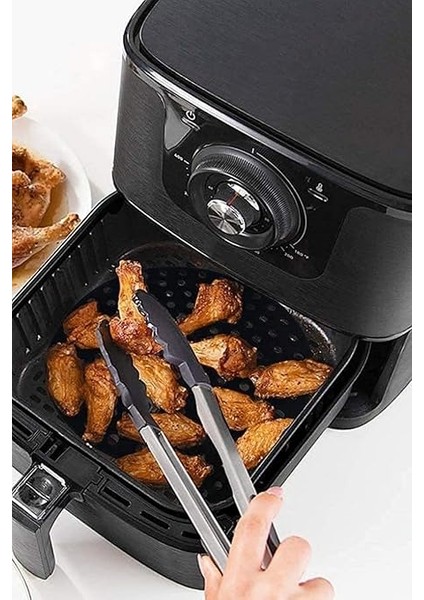 Renkli Isıya Dayanıklı Yıkanılabilir Silikon Fırın ve Airfryer Yuvarlak Model Pişirme Matı 20 cm (Siyah) indirimleri