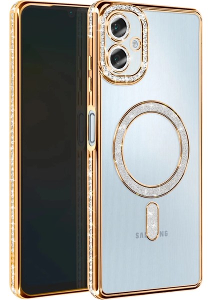 Samsung Galaxy A06 Joke Simli Magneticsafe Kılıf - Gold